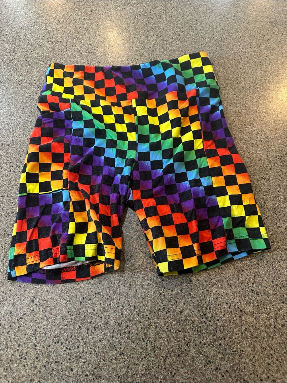 Rainbow Checkered Athletic Shorts